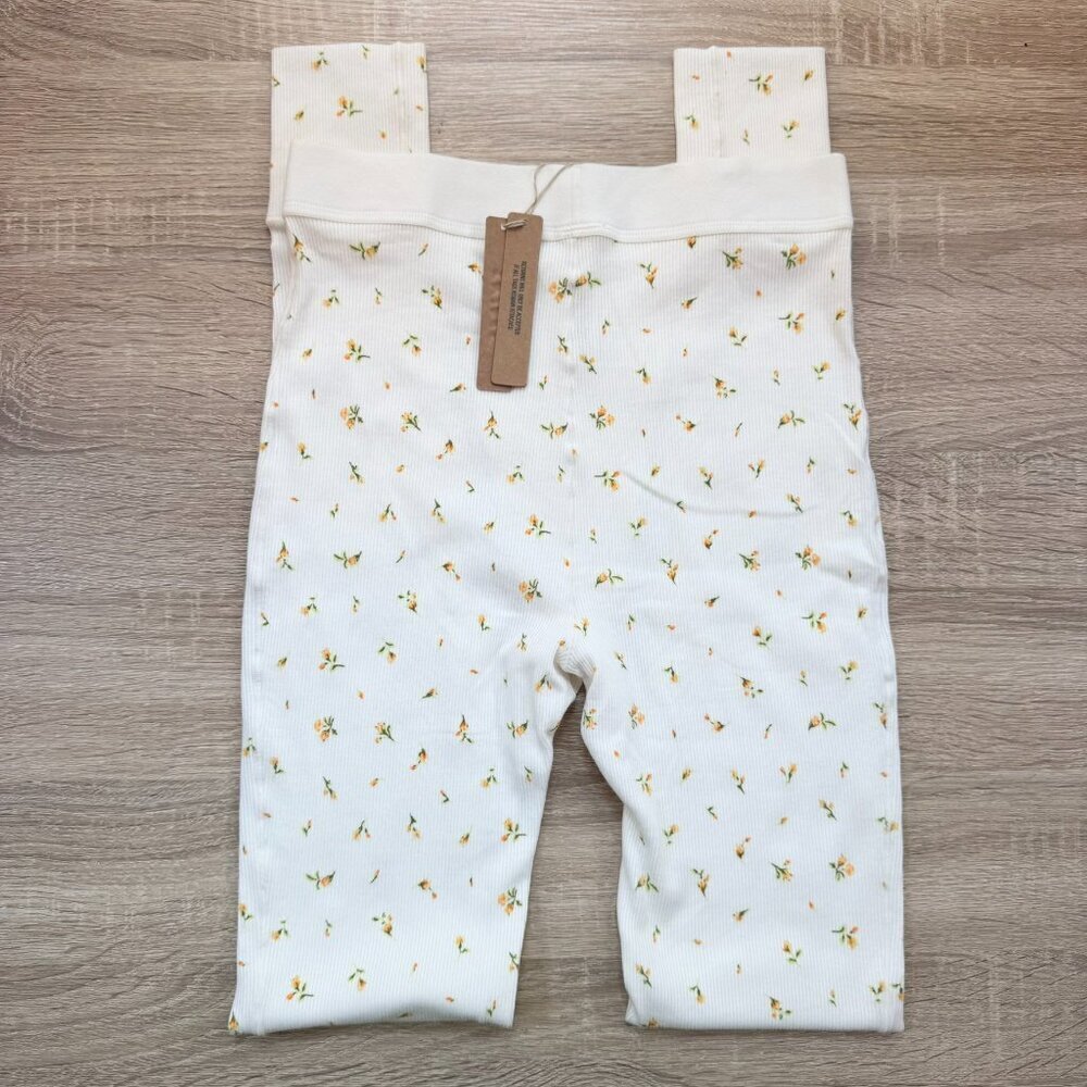 NWT SKIMS Cotton Rib Leggings Marigold Rosebud Floral Print Small - Picture 6 of 11
